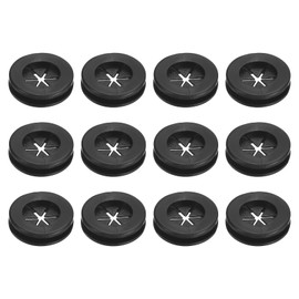 uxcell 24Pcs Rubber Grommets 9/16"(14mm) ID 5/8"(16mm) Drill Hole Double Sided Firewall Hole Plugs Round Electrical Wiring Gasket, Black