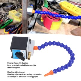 Magnetic Base Hoses, Flexible 1/4in Inlet 1/2in Outlet 300mm Long Magnetic Base Coolant Hose, Adjustable Heat Oil Coolant Pipe Magnetic Base Holder for Machine Processing