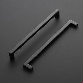 Ravinte 5 Pack Kitchen Door Handles Black Handles for Cupboards 256mm Cupboard Handles Kitchen Cabinet Handles Square Bar Wardrobe Handles Cabinet Door Handles Drawer Handle, UKFX256HS5