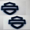 Unbranded 2X CVO Custom Tank Emblems Black & Blue Double
