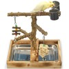LIMIO Natural Wood Bird Toys Playground, Bird Cage Accessories, Bird