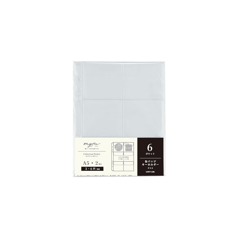 Lihit Lab Myfa Collection Pocket, PVC, 6 Pockets, A5 N3351