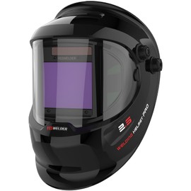 YESWELDER Auto Darkening Welding Helmet with SIDE VIEW, 180° Panoramic View, 1/1/1/1 True Color Solar Powered Welder Hood, Wide Shade 4/5-9/9-13 Welder Mask for TIG MIG ARC CUT and GRIND, LYG-Q800D