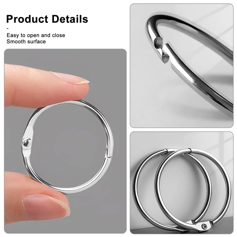 Binder Rings,40Pcs 30mm/1.2 inch Loose Leaf Binder Rings Nickel Plating,