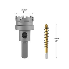CSOOM Upgraded Heavy-Duty Carbide Hole Saw - TCT Hole Cutter for Alloy, Metal, Thick Metal, Stainless Steel, Iron, and Wood (25mm | 1")