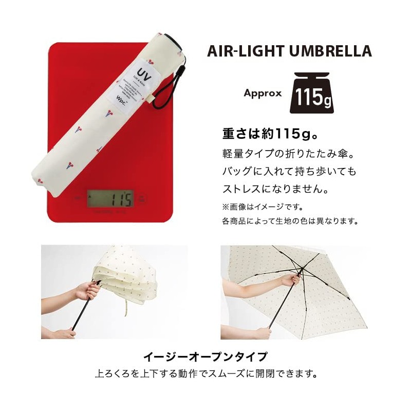 Wpc. AL02-024 Air-Light Rain Umbrella, Cherry Mini, Navy, 21.7 inches