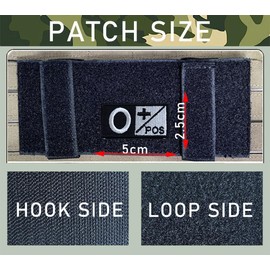 4 Stück Taktisch Typ O+ Pos Patches Militär Taktische Abzeichen Bestickt,Dekorative Applikationen Rucksack,Mützen,Jeans,Jacken,Hosen(Schwarz) Gestickt Emblem zum Hook and Loop auf Kleidung
