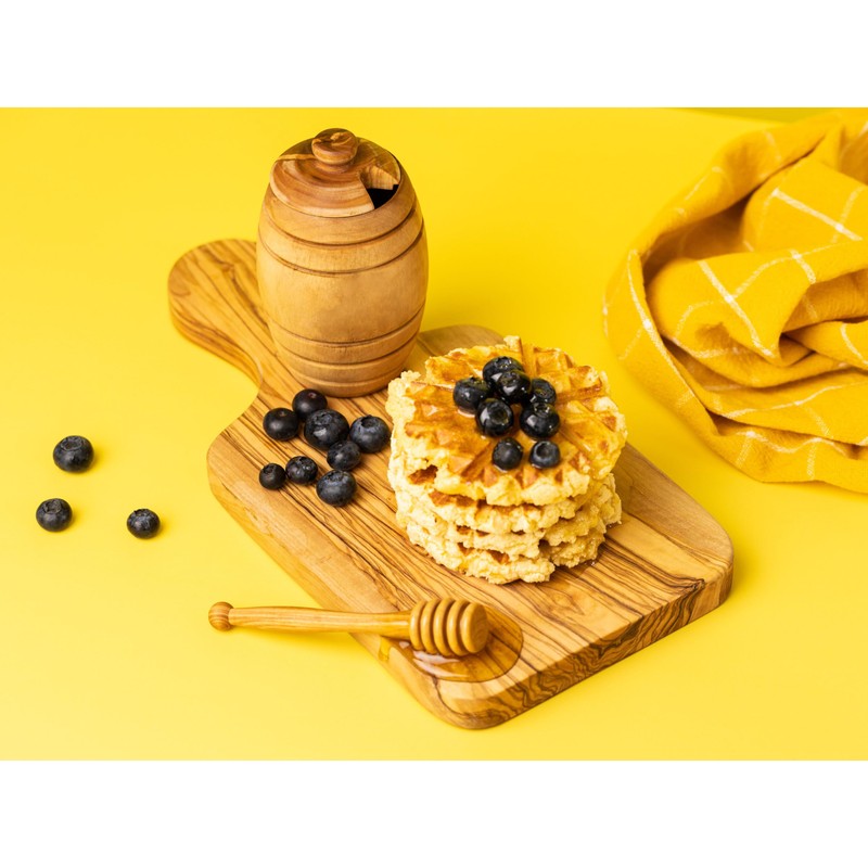 SOLTAKO Olive Wood Honey Pot / Honey Container