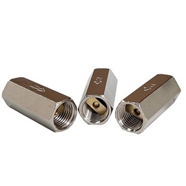 3PC 1/4 Female Threaded Air Check Valve, Nickel-Plated Copper Air Gas Water Non Return One Way Full Port Check Valve