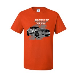 Ford Mustang Boss 302 T-Shirt 50 Years Anniversary Muscle Car Tee Shirt Orange 3X-Large