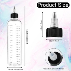 COMNICO 2 Pack Applicator Bottle for Hair 16.9oz Soft Squeeze Empty Oil Dispenser Hair Color Applicator Root Hair Dye PET Plastic Refillable Bottles for Salon Sylist with Graduated Scale and Twist Top