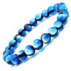 Gold Stone Yonaguni Blue Firefly Glass 8mm Luminous Bracelet, Okinawa