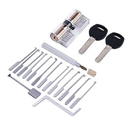 Moli Kaba Lock Pick Tool with Transparent Kaba Lock,Professional Locksmith Kaba Lock Training (Goso Lock Pick Set)