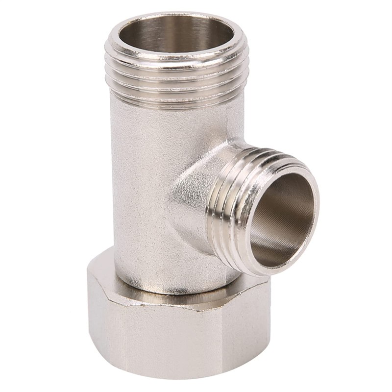 Moofey Bidet T Adapter, 7/8 Brass Toilet Hose Connector, Shower