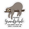 Spreadshirt Graduation Tschüss Elementary School 5th Grade Sloth Stickers, 10