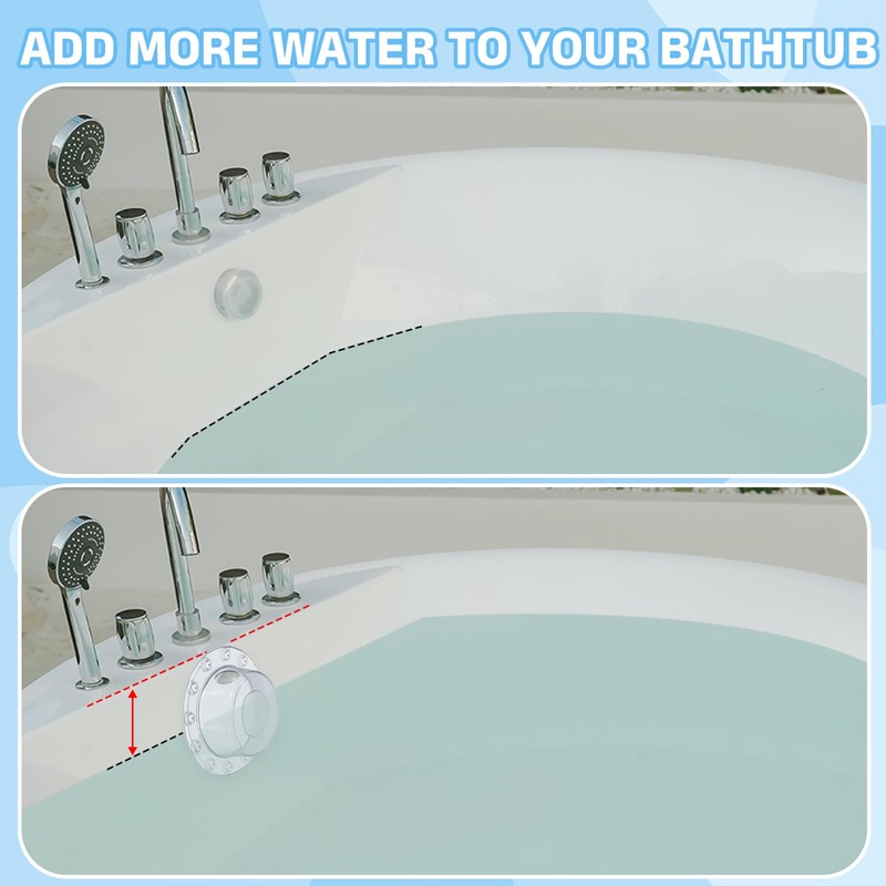 uxcell 3Pcs Bathtub Overflow Drain Cover, PVC Tub Drain Stoppers,