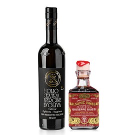ROI Giusti Italian Olive Oil and Vinegar Set - Includes Giusti 3 Gold Medals Balsamic Vinegar of Modena and Roi Cold Pressed Extra Virgin Olive Oil from Italy