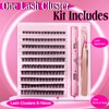 Riya DIY Lash Clusters 140Pcs with Eyelash Extenisons Kit, and
