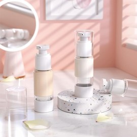 6 Stück 30 ml Airless Pumpspender, Creme Spender reiseflaschen, Klein Creme Spender Pumpflasche Leer, Nachfüllbar Cremespender, Leer Lotion Pumpflasche für Reise Lotionen Shampoo Kosmetik