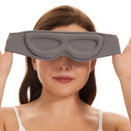 ALASKA BEAR Sleep Mask Side Sleepers Headband Design, Soft Eye Shades for Men and Women 100% Blackout Mask Extra-Plush, Dark Grey