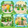 60 Pcs Mini Resin Dinosaur Ducks,Tiny Green Ducky Figurines