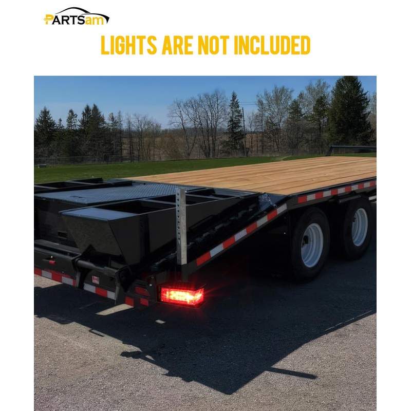 Partsam 1 Set Rectangle Black Trailer Tail Light Mounting Box