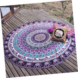LABRIMP Circle Beach Towel Round Beach Towel Beach Blanket Beach Towel Beach Round Blanket Round Rug Purple Large Beach Towel
