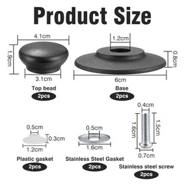 Pack of 2 Pot Lid Handles, Robust Lid Knob for Glass Lids, Pot Lid Knob, Pot Lid Handle, Universal Lid Knob, Practical Heat Resistant, Suitable for Home, Interchangeable Pot Lid Knobs (Black)