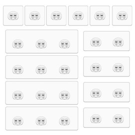 MIUTME 14-Pack Shower Caddy Adhesive Replacement, Strong Adhesive Hooks Strips,Transparent Shower Shelf Adhesion Stickers No Drilling,for Soap Holder, Bathroom Corner Shelves and Kitchen Racks