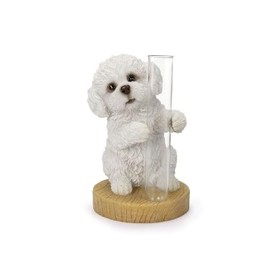 Uvia H24173 Toy Poodle White Single Vase, 2.2 x 2.0 x 3.1 inches (5.5 x 5 x 8 cm), Doll, Figurine, Figurine, Animal, Garden, Decorative, Realistic, Cute, Dog, Dog