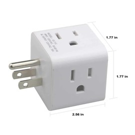 2PCS Multi Plug Outlet Extender, Vsanstar 3 Prong Wall Tap 4 Way AC Electrical Outlets Power Strip, Power Plug Splitter Grounded to USA Adapter for Home Office, Kitchen (Multi USA Outlet 2pack)