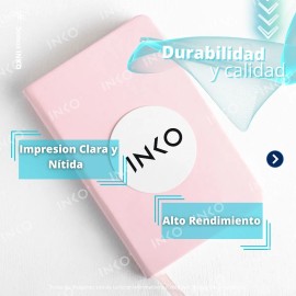 1 Rollo Etiqueta Térmica Blanco Circular 51 Mm rollo con 750 etiquetas c/uno Et Logo INKO