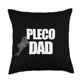 Pleco Daddy Plecostomus Father Pleco Dad Ancistrus Bristlenose Catfish Fish Aquarist Throw Pillow, 18x18, Multicolor