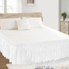 Queen Bed Skirt, Wrap-Around Elastic Ruffled Eyelet Bed Skirt Queen