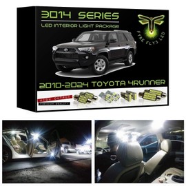 Fyre Flys White LED Interior Lights for 2010-2024 Toyota 4Runner 16 Piece 6000K Super Bright 3014 Series SMD Map Dome Door Vanity Mirror Cargo Puddle License Plate Package Kit and Install Tool