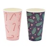 16 oz Disposable Christmas Coffee Cups with Lids and Sleeves,