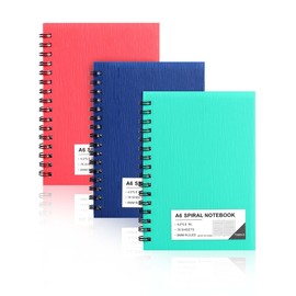 FLYING EAGLE Premium 4x6 Small Spiral Notebook 3 Pack A6 Mini Journal Plastic Hardcover 8mm Ruled Notebook 3 Color 468 Pages for School Work
