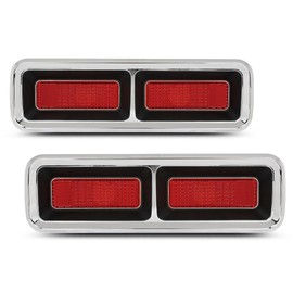 G-PLUS Tail Lights Compatible with Chevy Camaro 1968, Red Lens Luces Traseras Rear Brake Lamps Assembly Left & Right