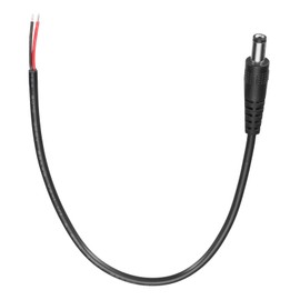 sourcing map DC Power Pigtails Cable, 5.5mm x 2.5mm Male Barrel Plug Connector to Bare Wire Open End 25cm for CCTV Camera, DVR, LED Strip