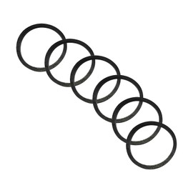 Qrity Pack of 6 O-ring sealing rubber, flat seals for hose connections, round seal, seal for hose, OD 45 mm, ID 39 mm