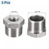 sourcing map Reducer Hex Bushing, 3/4 PT Male to 1/4