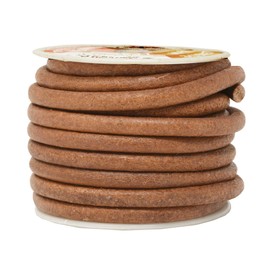 Mandala Crafts Round Cowhide Genuine Rust Leather Cord for Jewelry Making Kumihimo Leather Rope Spool - Rust Leather String Lace - 4.4 Yds 5mm Leather Cording