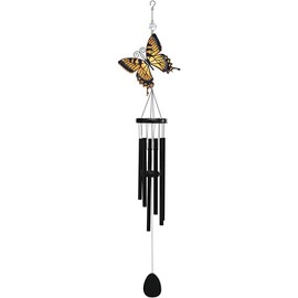 Sunset Vista Designs Windchimes - Large Colorful Butterfly Wind Chime, 45-Inch, Yellow