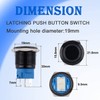 JIQI Latching Push Button Switch 19mm 3A Ring LED 12V-24V