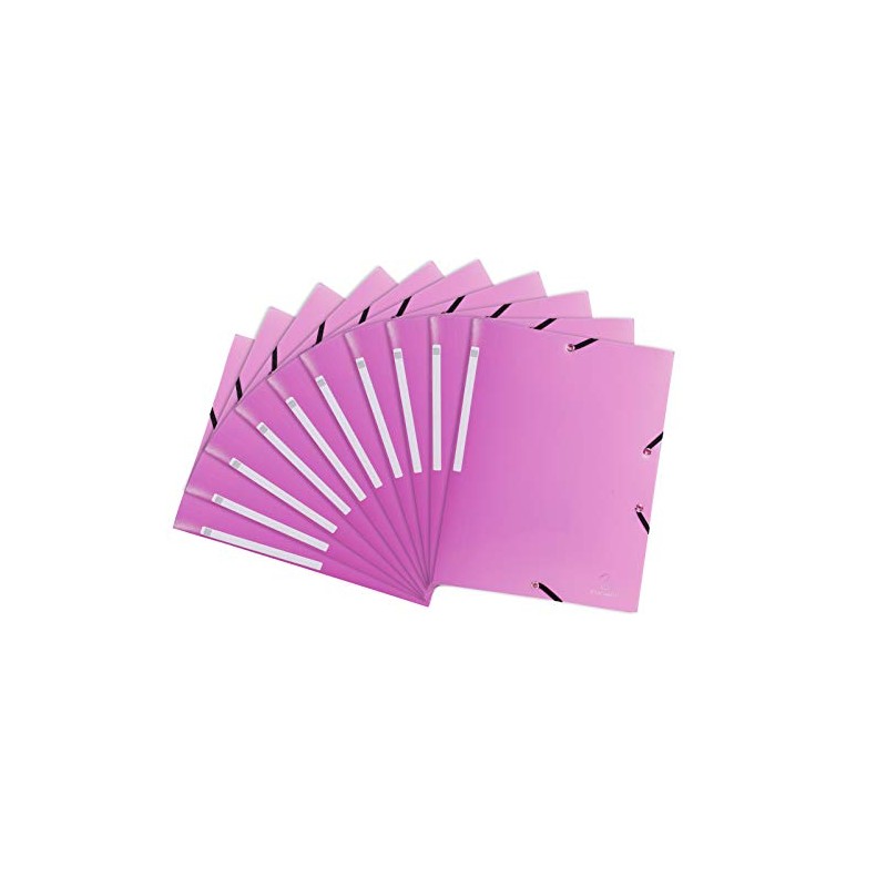 Exacompta - Ref 55820E - Opaque PP Elasticated 3-Flap Folders