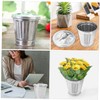 CHILDWEET Compact Metal Trash Can with Lid Small Bedroom Desktop