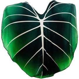 Leaf Blanket, Big Green Leaf Blanket Shape,Soft Plush Flannel DoubleThrow Decorative Leaves Design for Plant Lovers Bed Couch and Sofa[（79x91inch