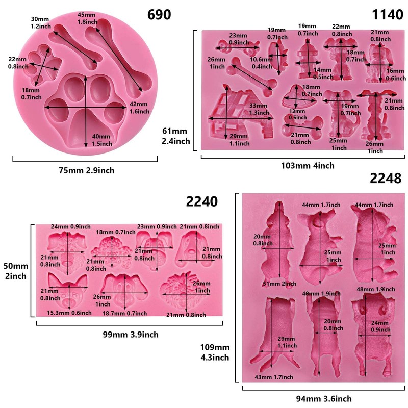 Funshowcase Puppy Dogs Fondant Mould 4-Count