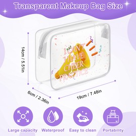 Sazuwu Cheer Gifts for Cheerleaders Clear Makeup Bag Organizer Travel Cheerleading Team Mom Appreciation Gifts Cheerleader Thank You Gift Cosmetic Bag Cheer Themed Birthday Gift for Girls