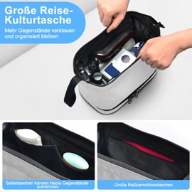 Lermende Transparent Toiletry Bag, Liquid Bag, Hand Luggage, TSA Approved Cosmetic Bag, grey, toiletry bag for men and women